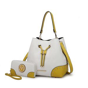 Mkf Crossbody Bucket Hobo Bag Handbag & Wristlet Wallet Purse Set ;)